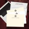 Prentiss Letterpress Correspondence Cards - Fleur De Lis Design