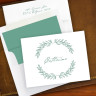 Laurel Wreath Fold Note - White