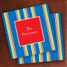 Merrimade Designer Paper Coasters - Navy Bold Stripes