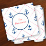 Merrimade Designer Paper Coasters w/Holder - Stictched Anchors