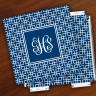 Merrimade Designer Paper Coasters w/Holder - with Monogram - Navy Keystone