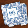 Merrimade Designer Paper Coasters w/Holder - with Monogram - Navy Toile