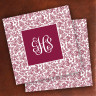 Merrimade Designer Paper Coasters - with Monogram - Wine Floral