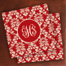 Merrimade Designer Paper Coasters - with Monogram - Wine Damask