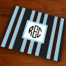 Merrimade Designer Paper Placemats - with Monogram - Black Bold Stripe