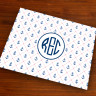 Merrimade Designer Paper Placemats - with Monogram - Stitched Anchors