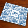 Merrimade Designer Paper Placemats - with Monogram - Navy Toile