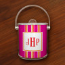 Merrimade Ice Buckets - with Monogram - Pink Bold Stripe