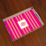 Merrimade Large Serving Tray - with Monogram - Pink Bold Stripe