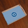 Merrimade Large Serving Tray - with Monogram - Navy Circles