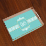 Merrimade Large Serving Tray - with Monogram - Aqua Damask
