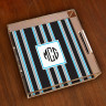 Merrimade Small Serving Tray - with Monogram - Black Bold Stirpe