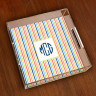 Merrimade Small Serving Tray - with Monogram - Beach Stripes