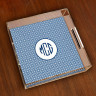 Merrimade Small Serving Tray - with Monogram - Navy Circles