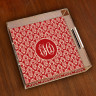 Merrimade Small Serving Tray - with Monogram - Wine Damask