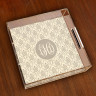 Merrimade Small Serving Tray - with Monogram - Taupe Damask