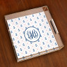 Merrimade Small Serving Tray - with Monogram - Stitched Anchors