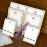 Taupe Damask Memo Pad Set & Acrylic Holder - with Monogram