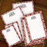 Wine Damask Memo Pad Set - with Monogram